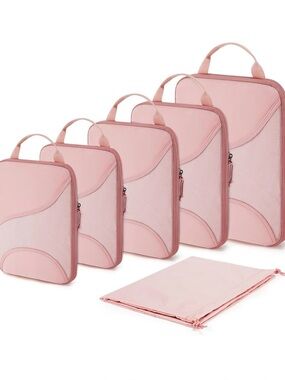 Compression Travel Packing Cubes Set - Pink